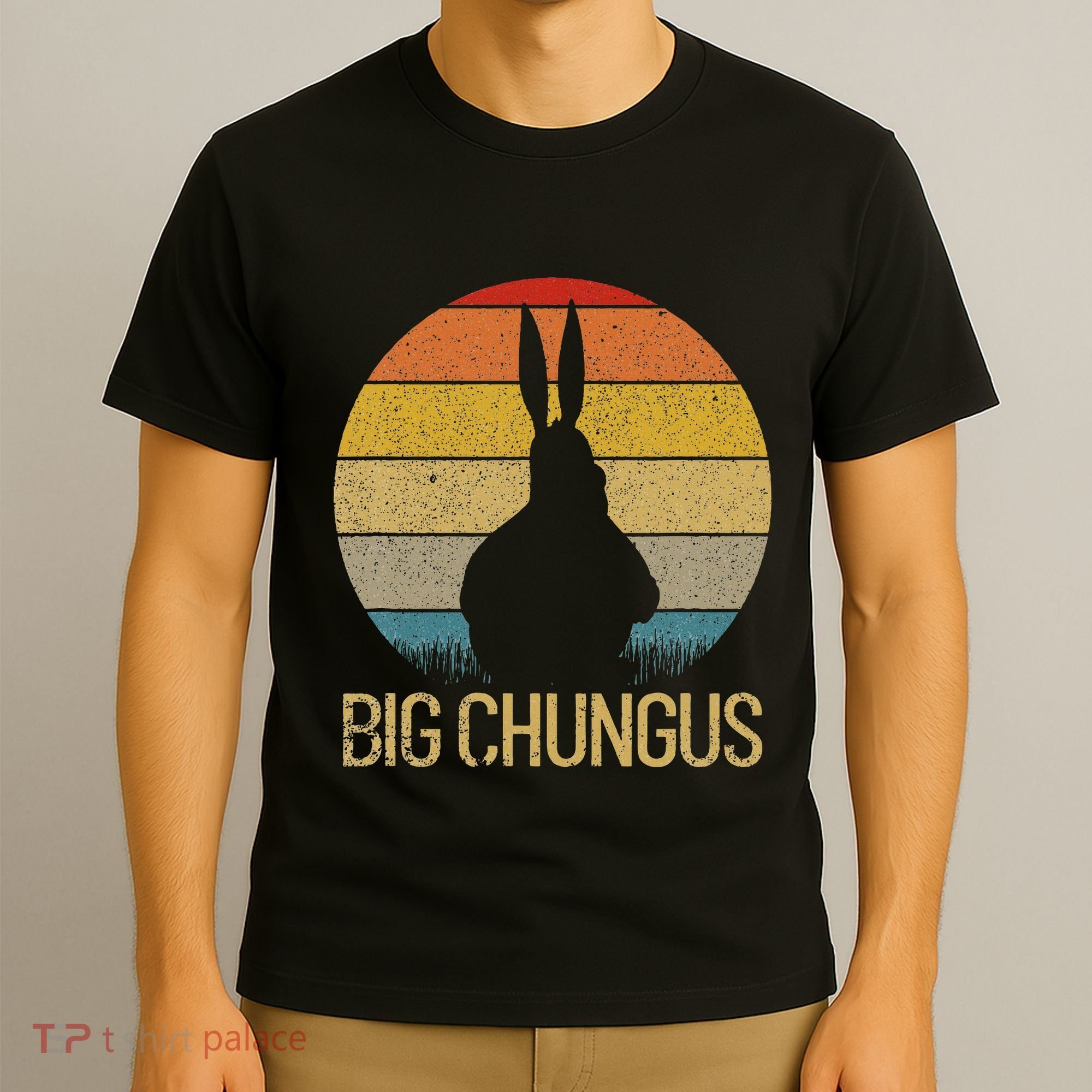 Big Chungus Retro Sunset Vintage Dank Meme Big Chungus T-Shirt