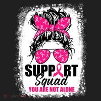 Breast Cancer Support Squad Messy Bun Warrior Awareness Women's Sweatshirt thumb 2