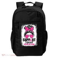 Breast Cancer Support Squad Messy Bun Warrior Awareness Backpack thumb 0