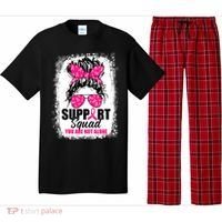 Breast Cancer Support Squad Messy Bun Warrior Awareness Pajama Set thumb 0