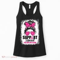Breast Cancer Support Squad Messy Bun Warrior Awareness Women's Tank Top thumb 0