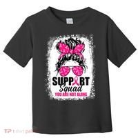 Breast Cancer Support Squad Messy Bun Warrior Awareness Toddler T-Shirt thumb 0