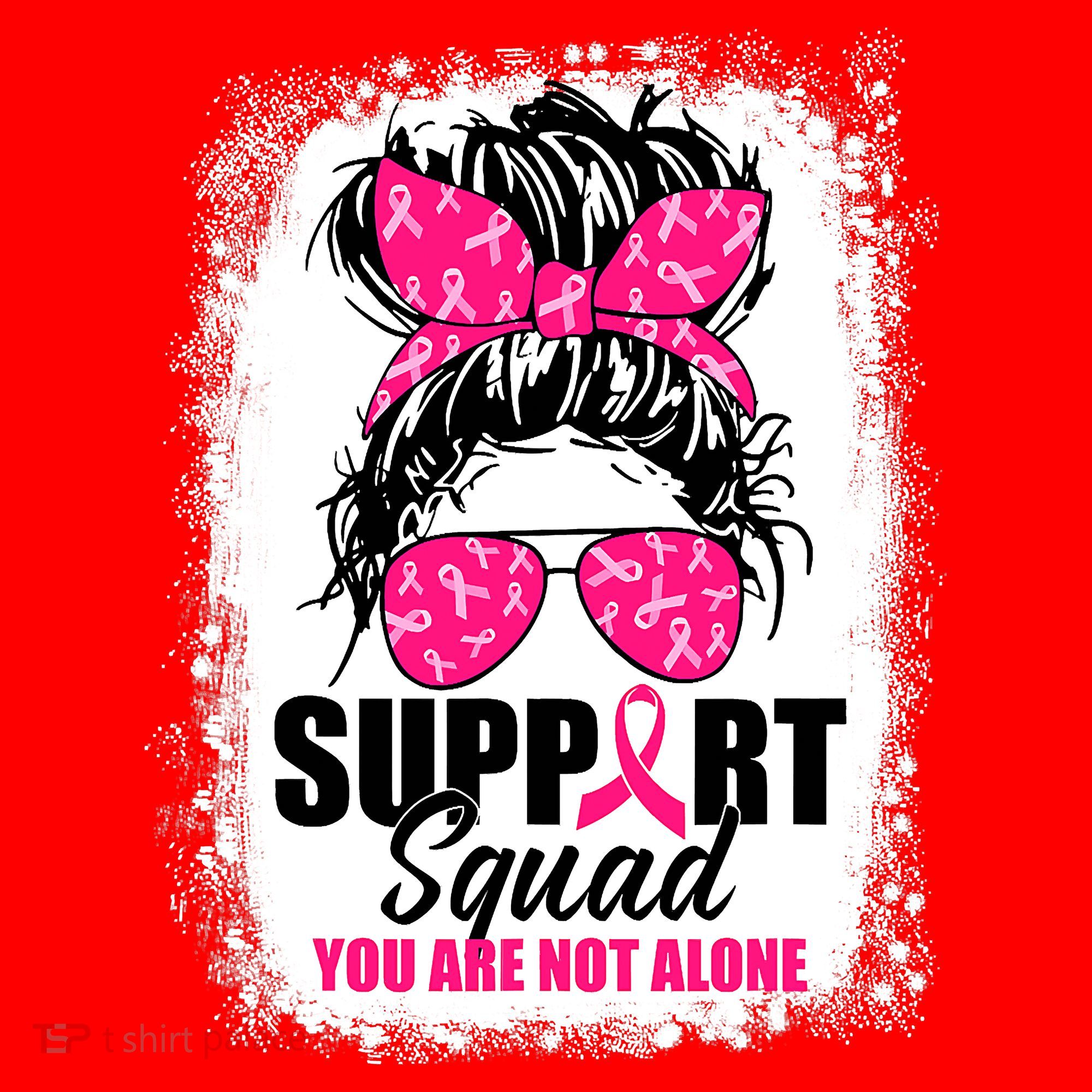 Breast Cancer Support Squad Messy Bun Warrior Awareness Santa Hat