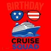 Birthday Cruise Squad USA America Santa Hat thumb 1