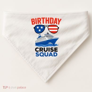 Birthday Cruise Squad USA America USA-Made Doggie Bandana