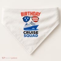 Birthday Cruise Squad USA America USA-Made Doggie Bandana thumb 0