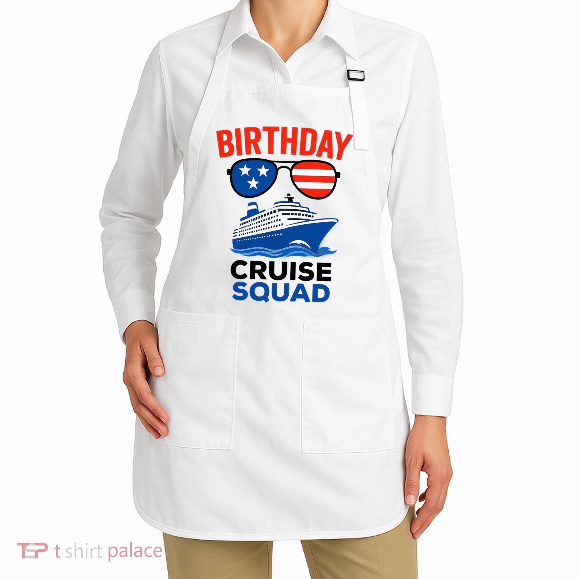 Birthday Cruise Squad USA America Apron
