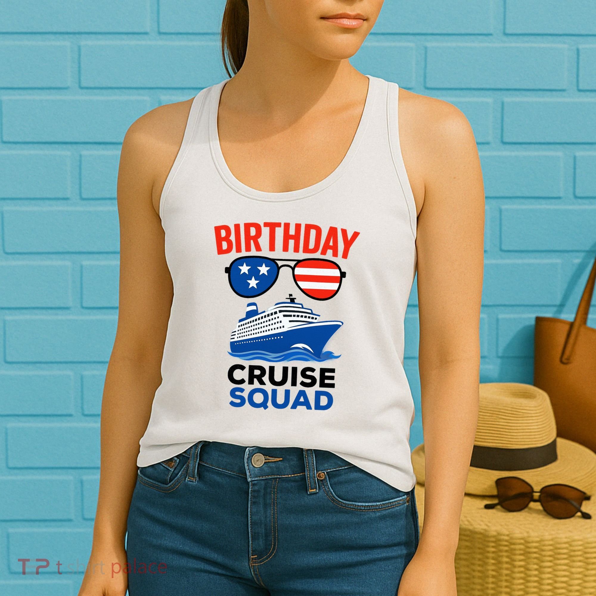 Birthday Cruise Squad USA America Women's Tank Top