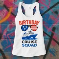 Birthday Cruise Squad USA America Women's Tank Top thumb 3