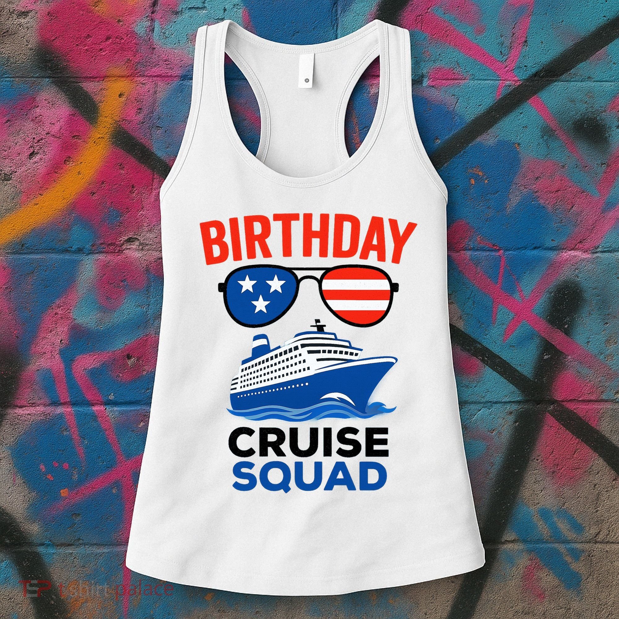 Birthday Cruise Squad USA America Women's Tank Top