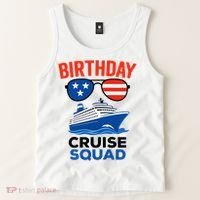 Birthday Cruise Squad USA America Tank Top thumb 2