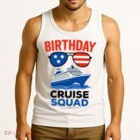 Birthday Cruise Squad USA America Tank Top thumb 3