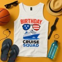 Birthday Cruise Squad USA America Tank Top thumb 4