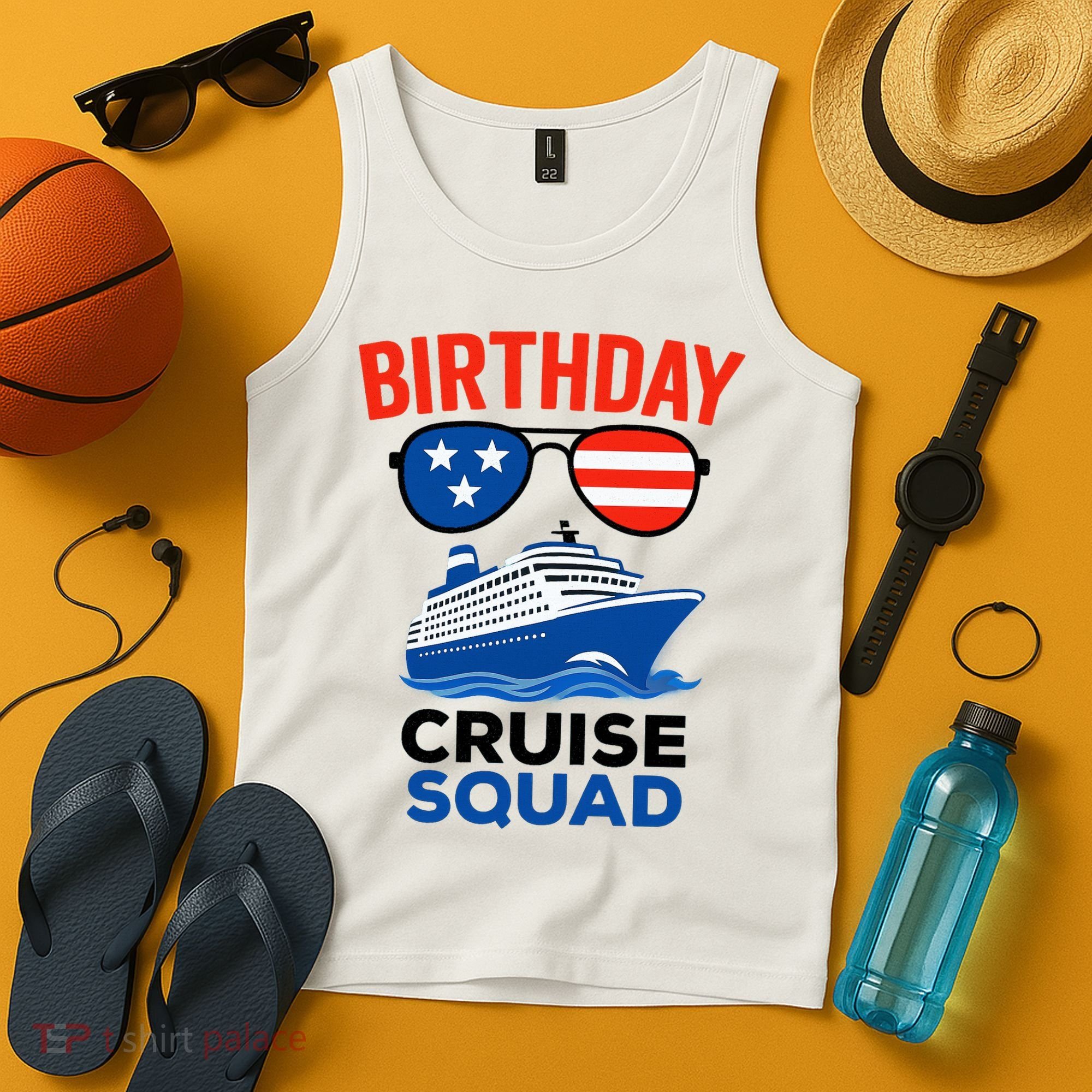 Birthday Cruise Squad USA America Tank Top
