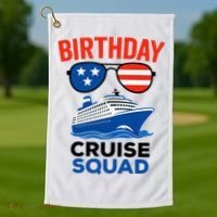 Birthday Cruise Squad USA America Golf Towel thumb 1