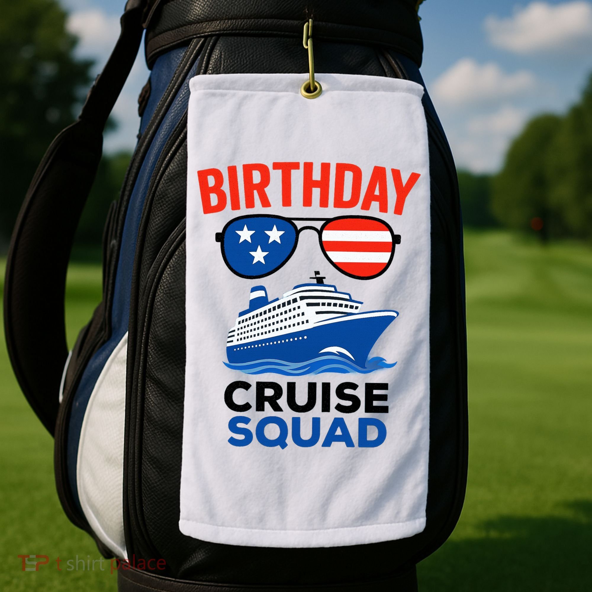Birthday Cruise Squad USA America Golf Towel