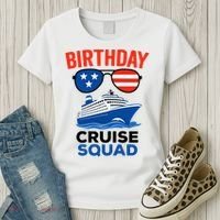 Birthday Cruise Squad USA America Women's T-Shirt thumb 3