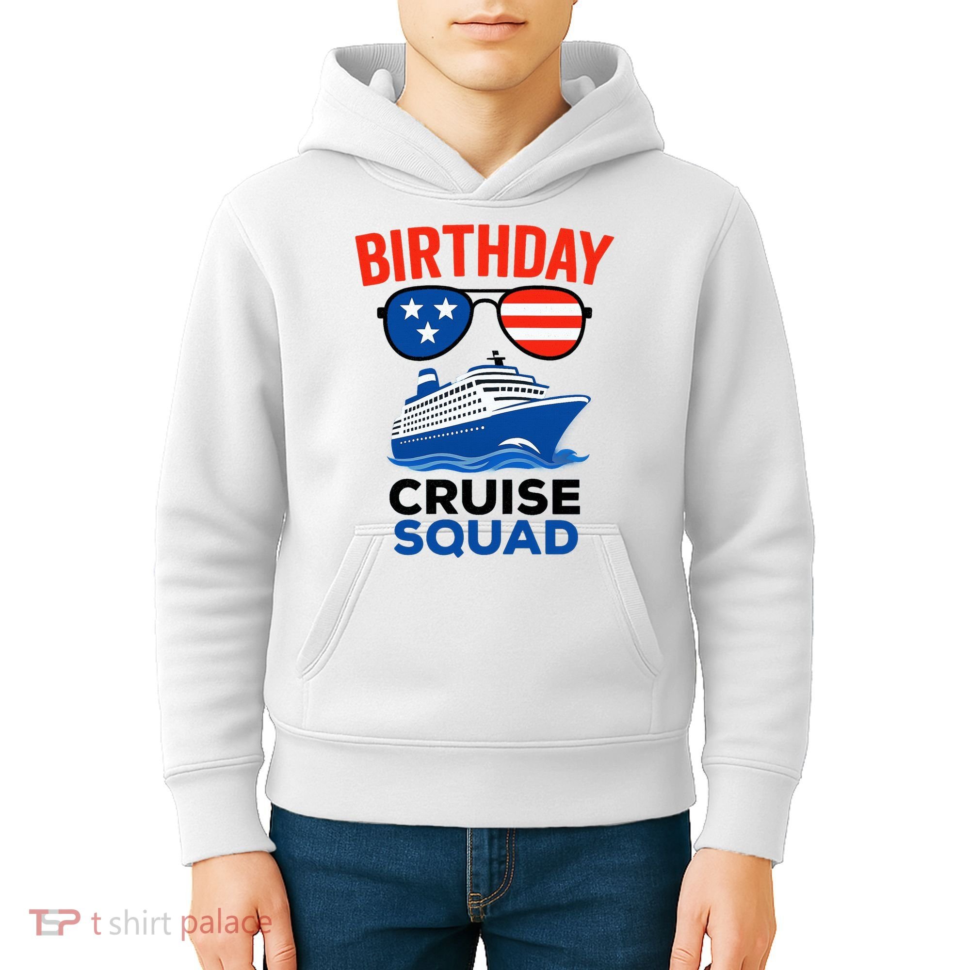Birthday Cruise Squad USA America Kids Hoodie