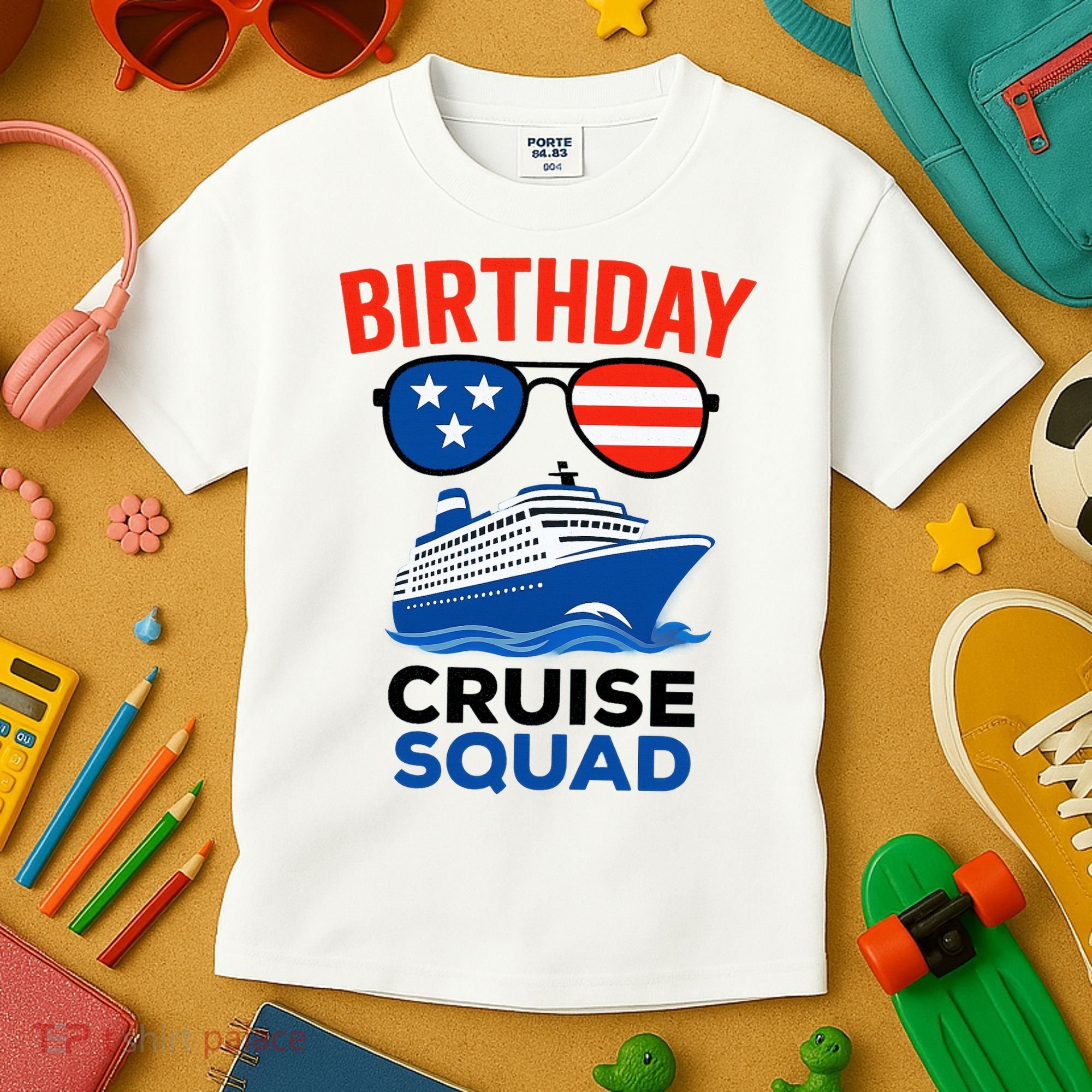 Birthday Cruise Squad USA America Kids T-Shirt