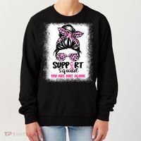 Breast Cancer Support Squad Messy Bun Pink Warrior Awareness Women's Sweatshirt thumb 0
