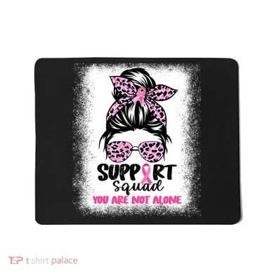 Breast Cancer Support Squad Messy Bun Pink Warrior Awareness Mousepad