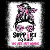 Breast Cancer Support Squad Messy Bun Pink Warrior Awareness Mousepad thumb 1