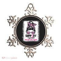 Breast Cancer Support Squad Messy Bun Pink Warrior Awareness Ornament thumb 0