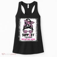 Breast Cancer Support Squad Messy Bun Pink Warrior Awareness Women's Tank Top thumb 0
