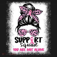 Breast Cancer Support Squad Messy Bun Pink Warrior Awareness Women's Tank Top thumb 5