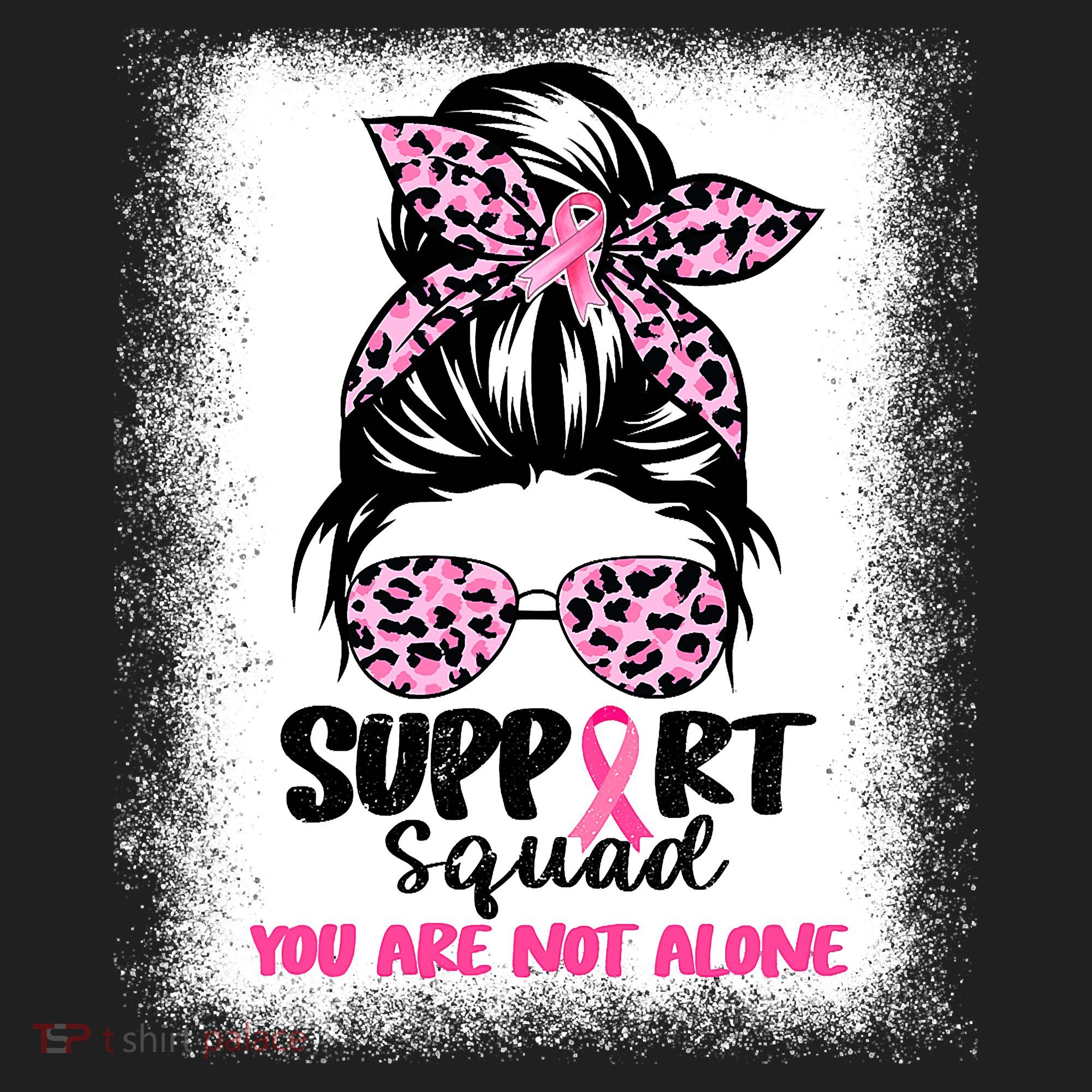 Breast Cancer Support Squad Messy Bun Pink Warrior Awareness Hat