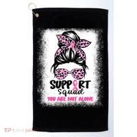 Breast Cancer Support Squad Messy Bun Pink Warrior Awareness Golf Towel thumb 0