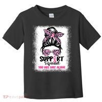 Breast Cancer Support Squad Messy Bun Pink Warrior Awareness Toddler T-Shirt thumb 0