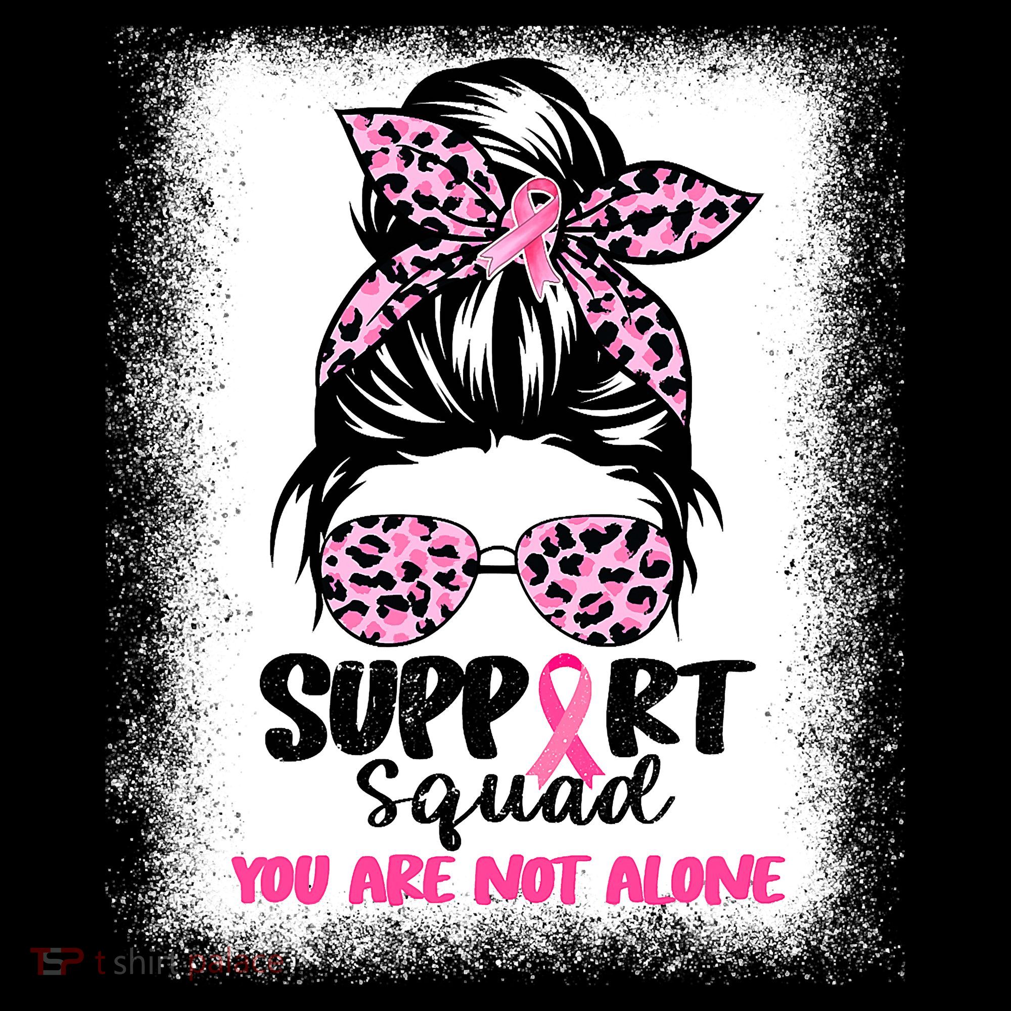 Breast Cancer Support Squad Messy Bun Pink Warrior Awareness Kids Sweatshirt