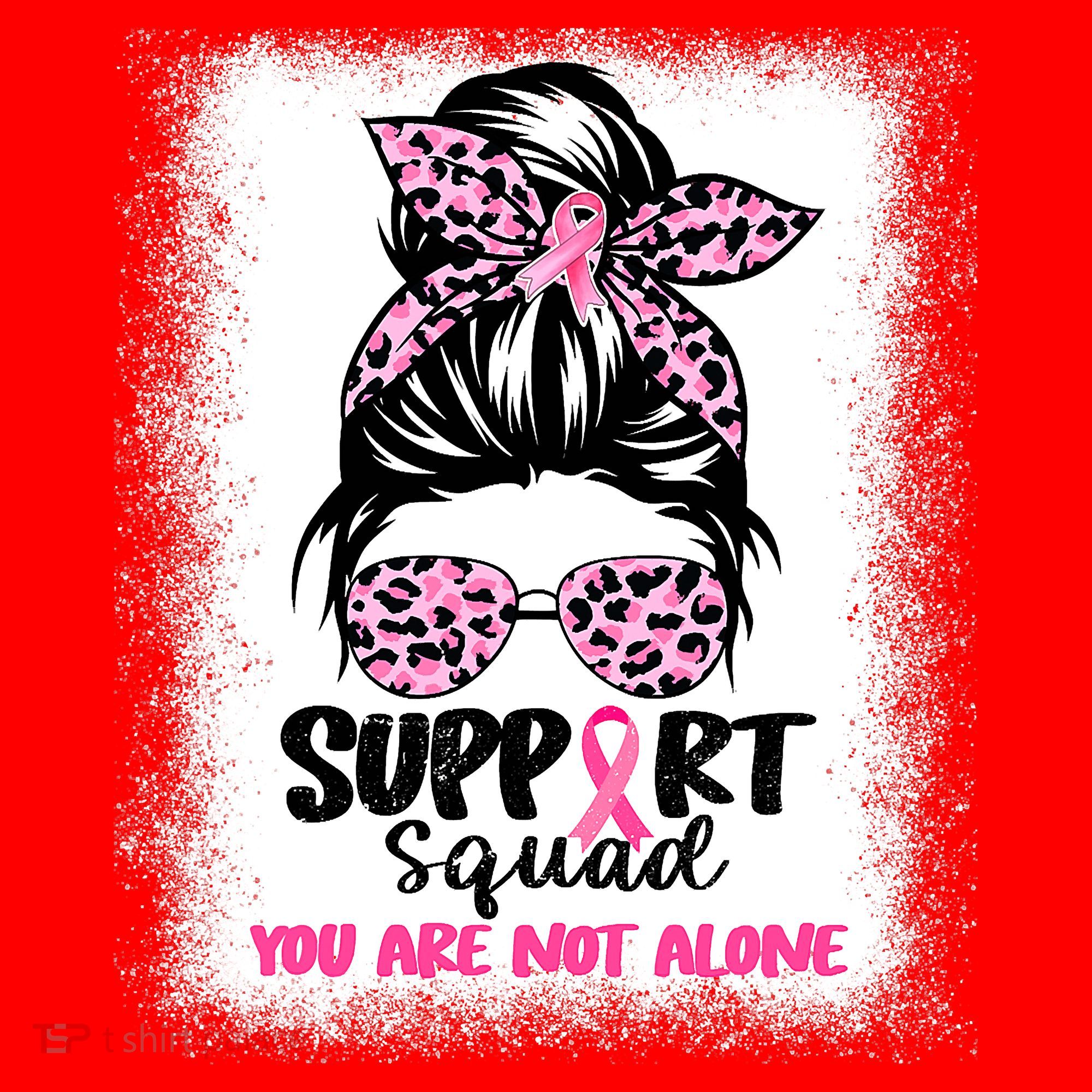 Breast Cancer Support Squad Messy Bun Pink Warrior Awareness Santa Hat