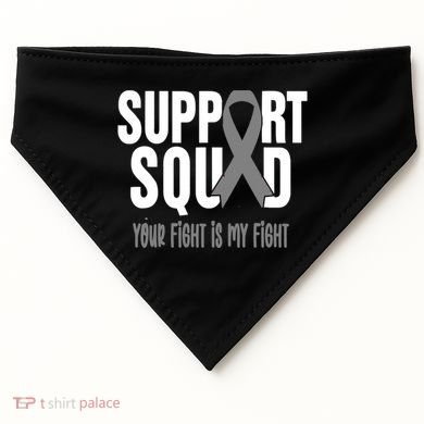 Brain Cancer Support Squad Brain Cancer Awareness Gift USA-Made Doggie Bandana