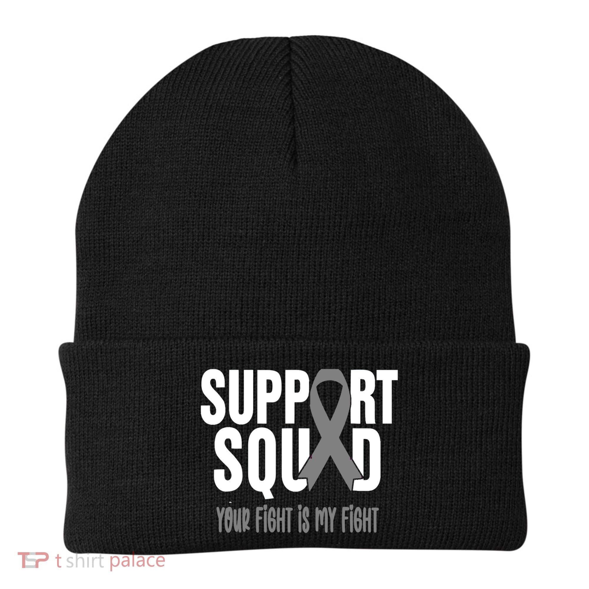 Brain Cancer Support Squad Brain Cancer Awareness Gift Beanie