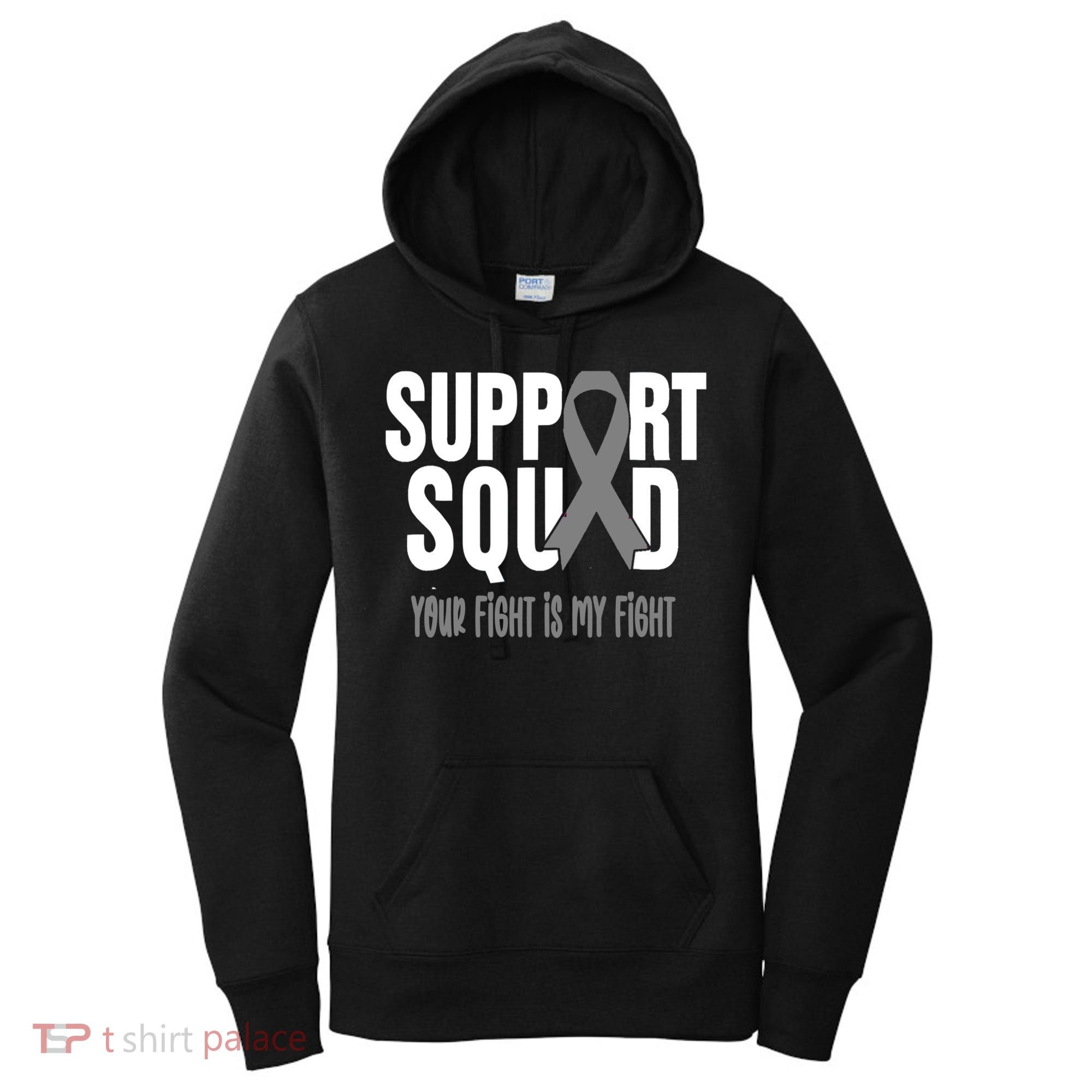 Brain Cancer Support Squad Brain Cancer Awareness Gift Women's Hoodie