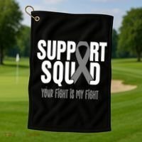 Brain Cancer Support Squad Brain Cancer Awareness Gift Golf Towel thumb 1