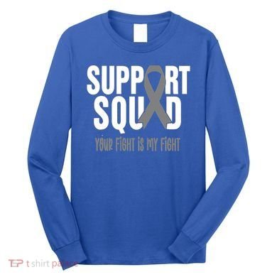 Brain Cancer Support Squad Brain Cancer Awareness Gift Long Sleeve Shirt