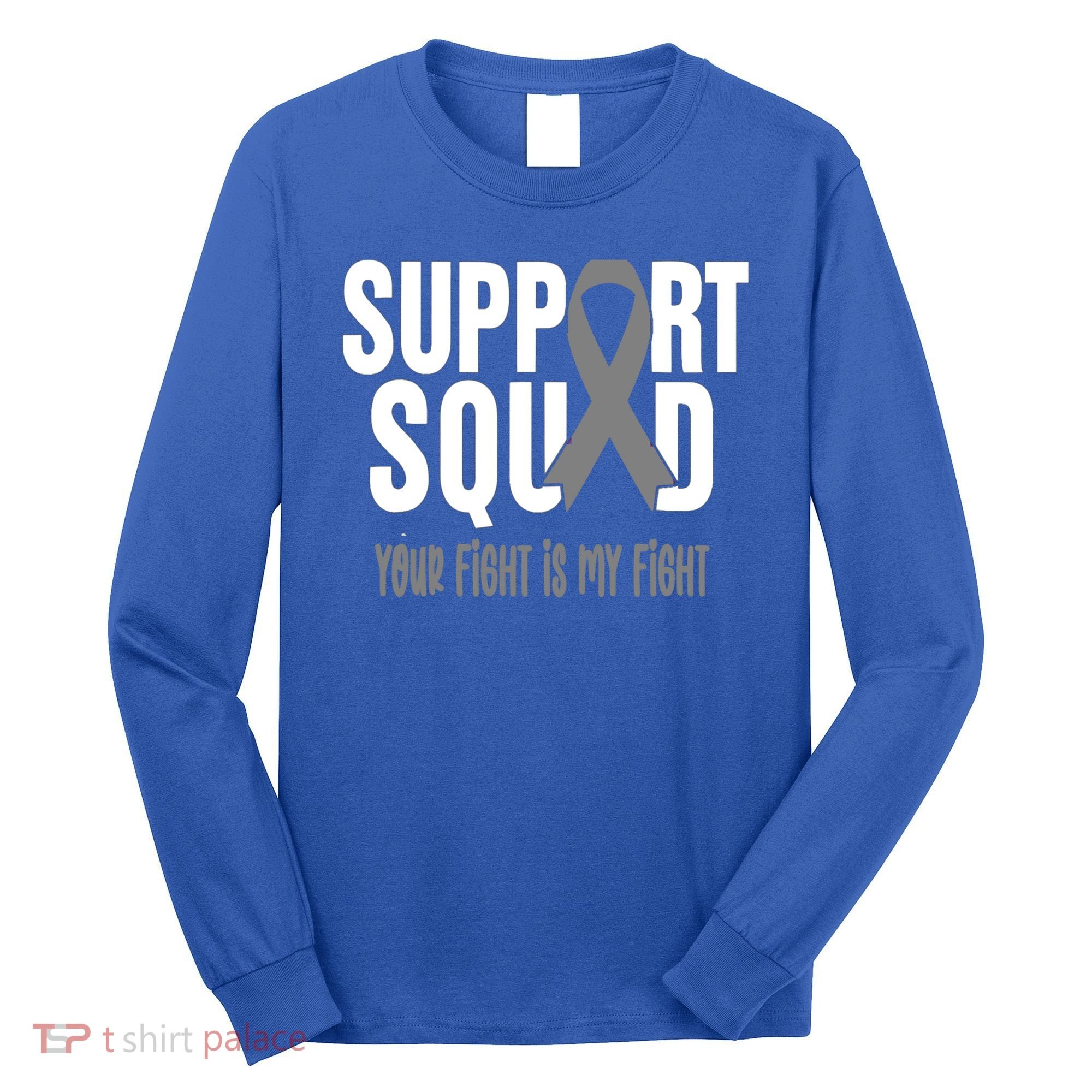 Brain Cancer Support Squad Brain Cancer Awareness Gift Long Sleeve Shirt