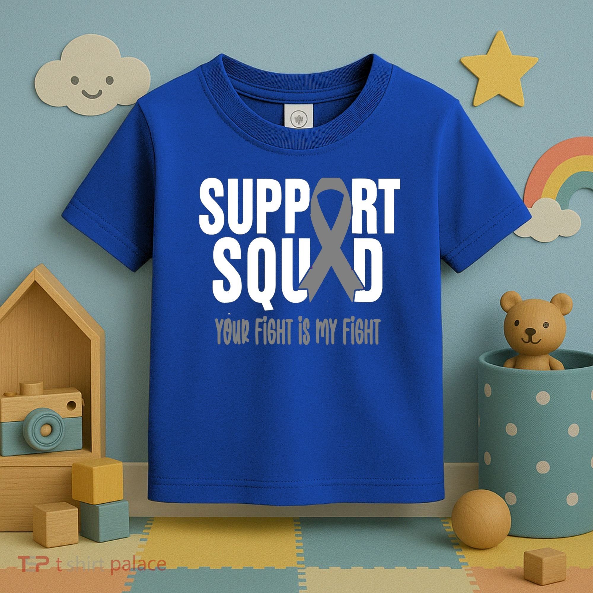 Brain Cancer Support Squad Brain Cancer Awareness Gift Toddler T-Shirt