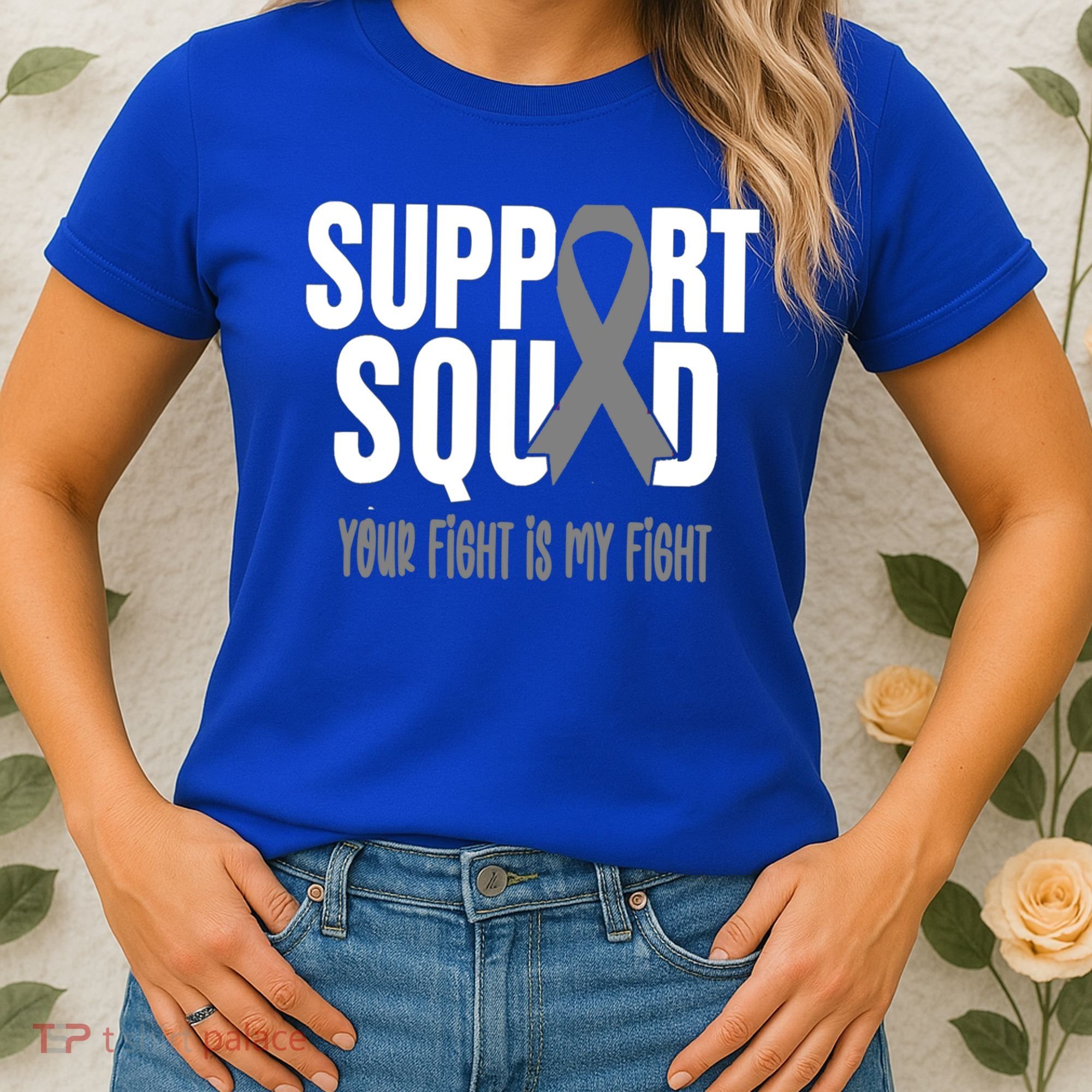 Brain Cancer Support Squad Brain Cancer Awareness Gift Women's T-Shirt
