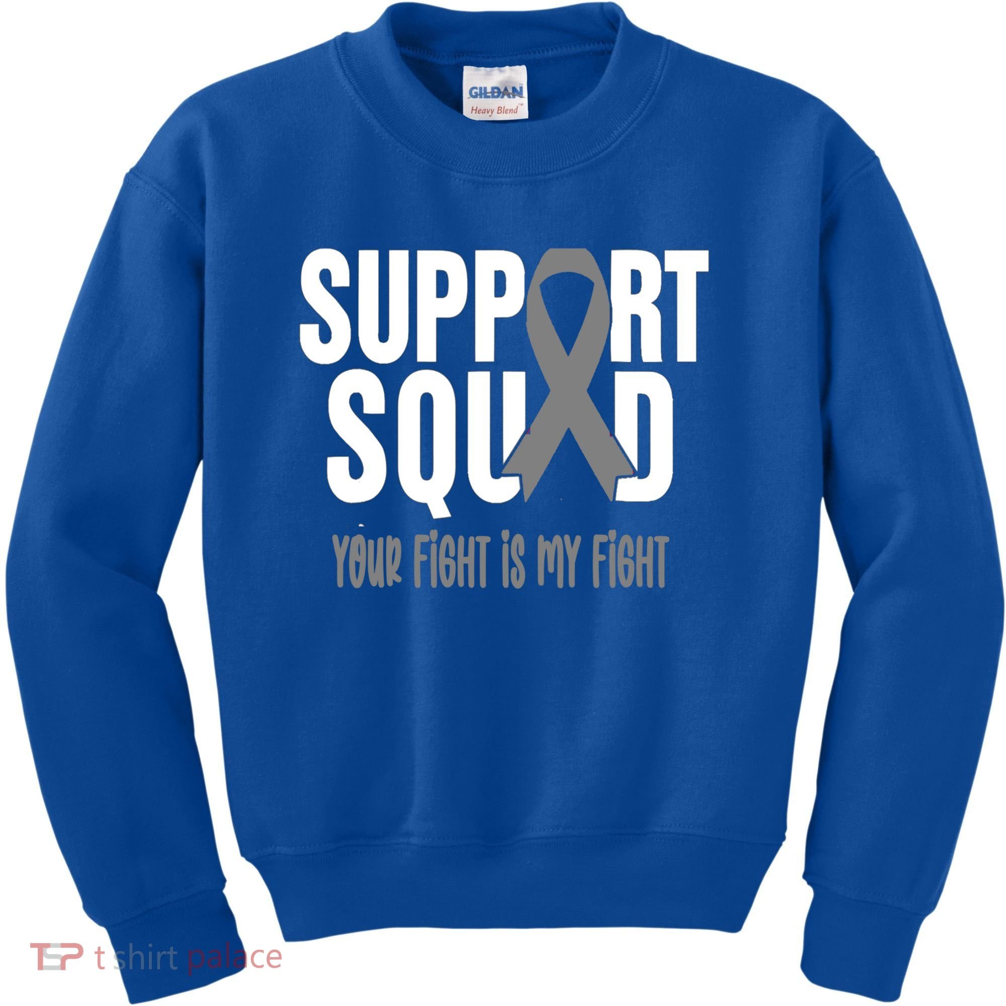 Brain Cancer Support Squad Brain Cancer Awareness Gift Kids Sweatshirt