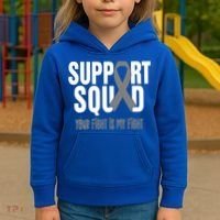 Brain Cancer Support Squad Brain Cancer Awareness Gift Kids Hoodie thumb 3