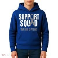 Brain Cancer Support Squad Brain Cancer Awareness Gift Kids Hoodie thumb 4