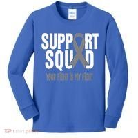 Brain Cancer Support Squad Brain Cancer Awareness Gift Kids Long Sleeve Shirt thumb 0