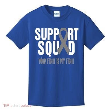Brain Cancer Support Squad Brain Cancer Awareness Gift Kids T-Shirt