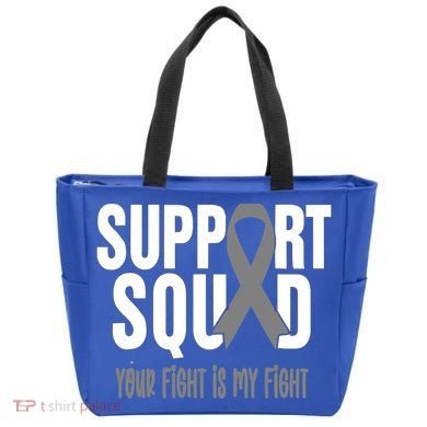 Brain Cancer Support Squad Brain Cancer Awareness Gift Tote Bag