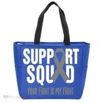 Brain Cancer Support Squad Brain Cancer Awareness Gift Tote Bag thumb 0