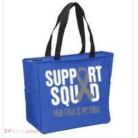 Brain Cancer Support Squad Brain Cancer Awareness Gift Tote Bag thumb 2